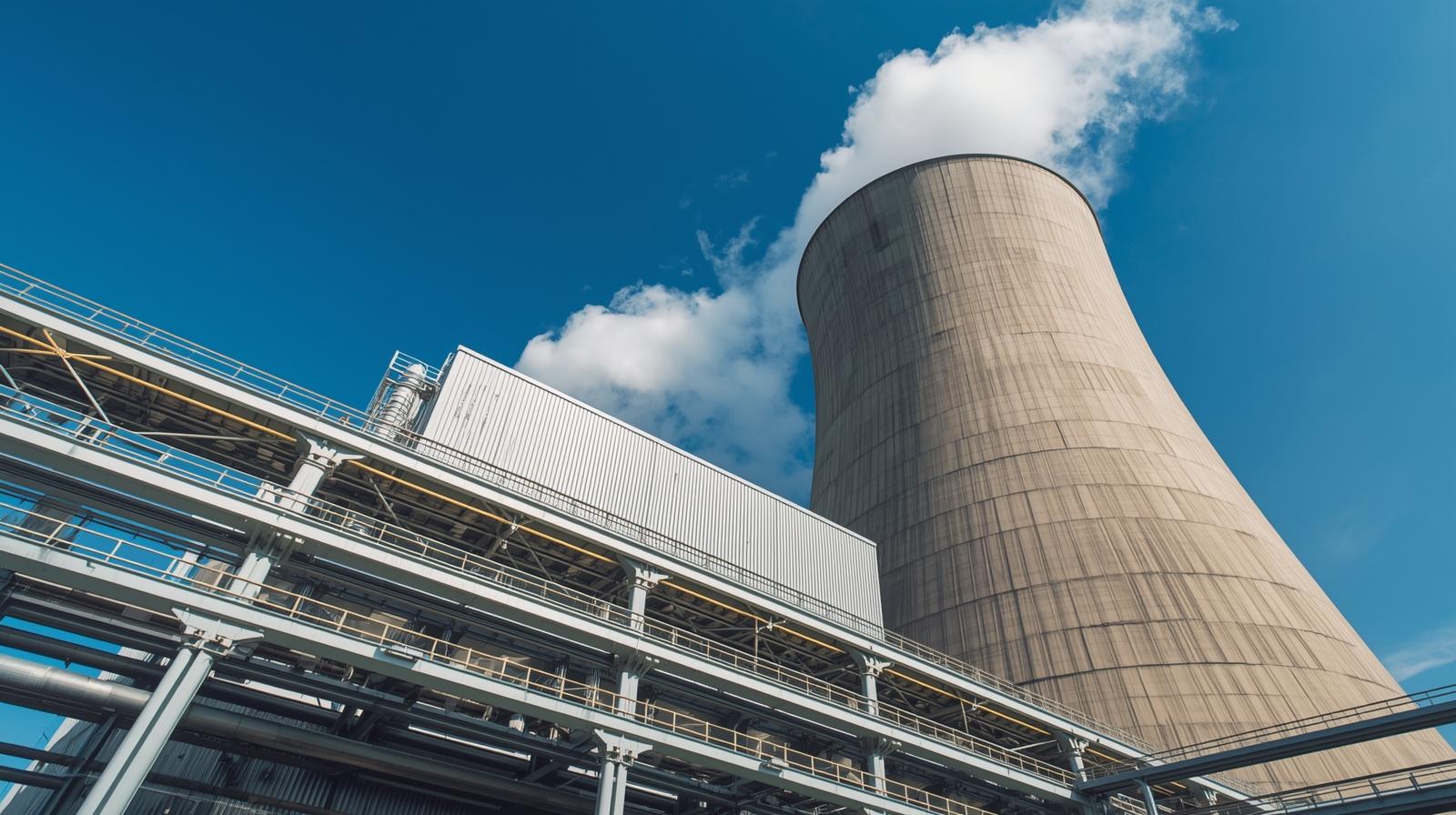 Industrial power plant representing critical OT assets protected under NCA OTCC compliance and operational technology cybersecurity controls.