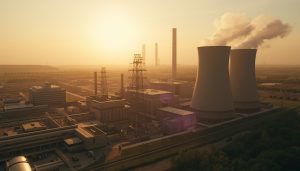 Industrial power plant facility with cooling towers and infrastructure representing operational technology environments