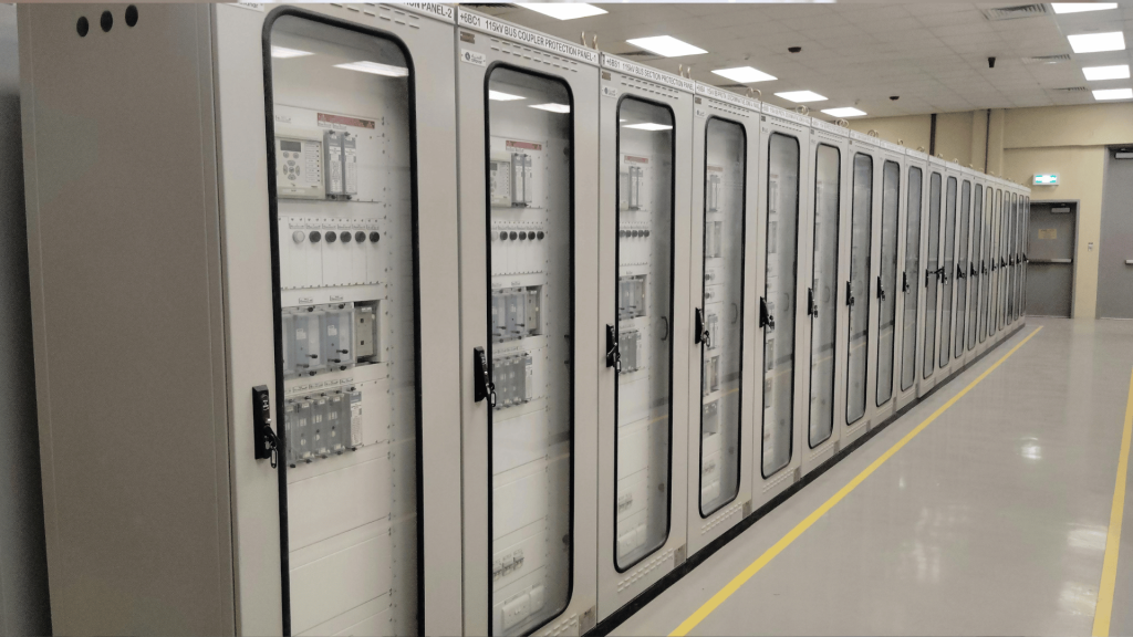 Industrial control system protection panels housing PLCs and HMIs for OT asset lifecycle management.
