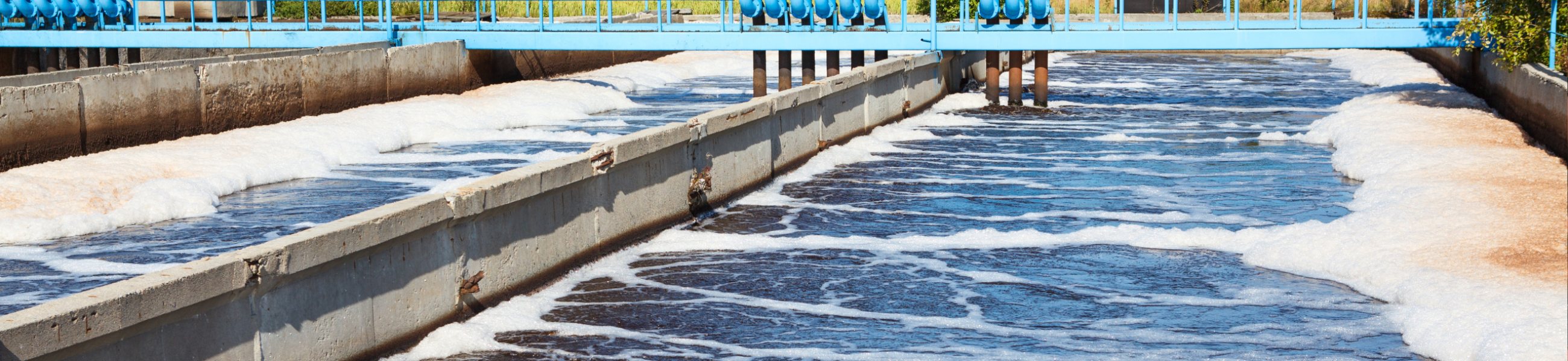 Water treatment facility aeration basins representing OT cybersecurity compliance obligations for water and desalination infrastructure in the Gulf region